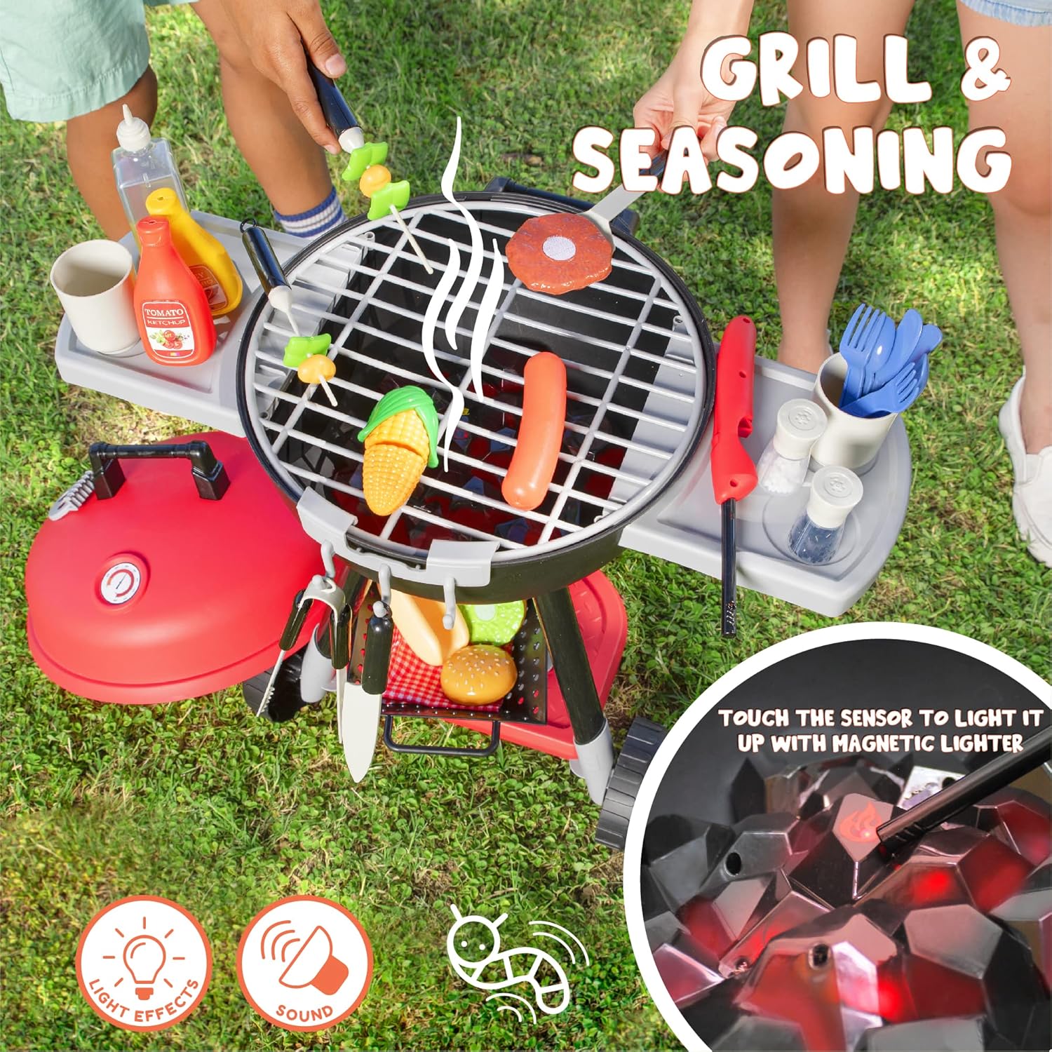 34 Delige Keuken Speelgoed Set met BBQ Grill en Kookaccessoires | Interactief Kinder BBQ Speelset voor Kinderen 3+ | Kerst- en Verjaardagscadeau voor Jongens en Meisjes
