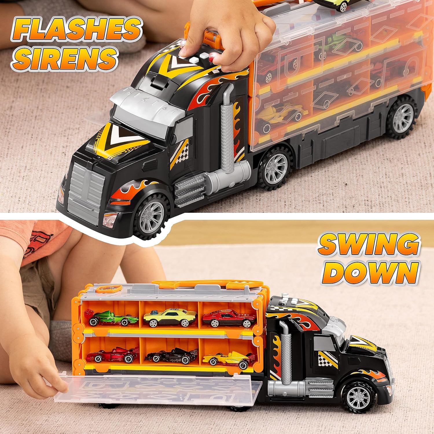 Race Truck Speelset | Lange Racebaan met 12 Auto’s