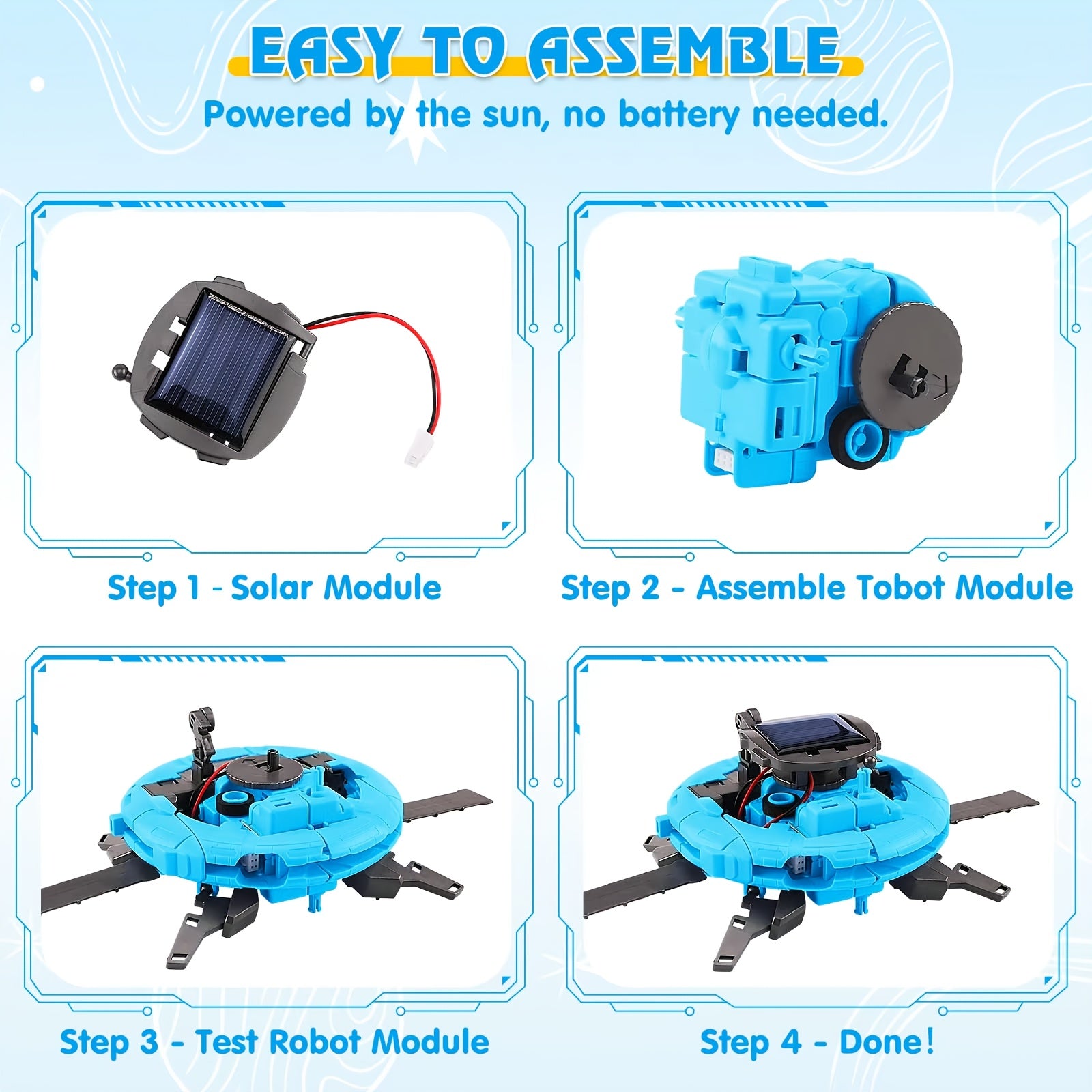STEM Solar Robot 6-in-1 bouwset - Educatief speelgoed, perfect als verjaardagscadeau voor kinderen.