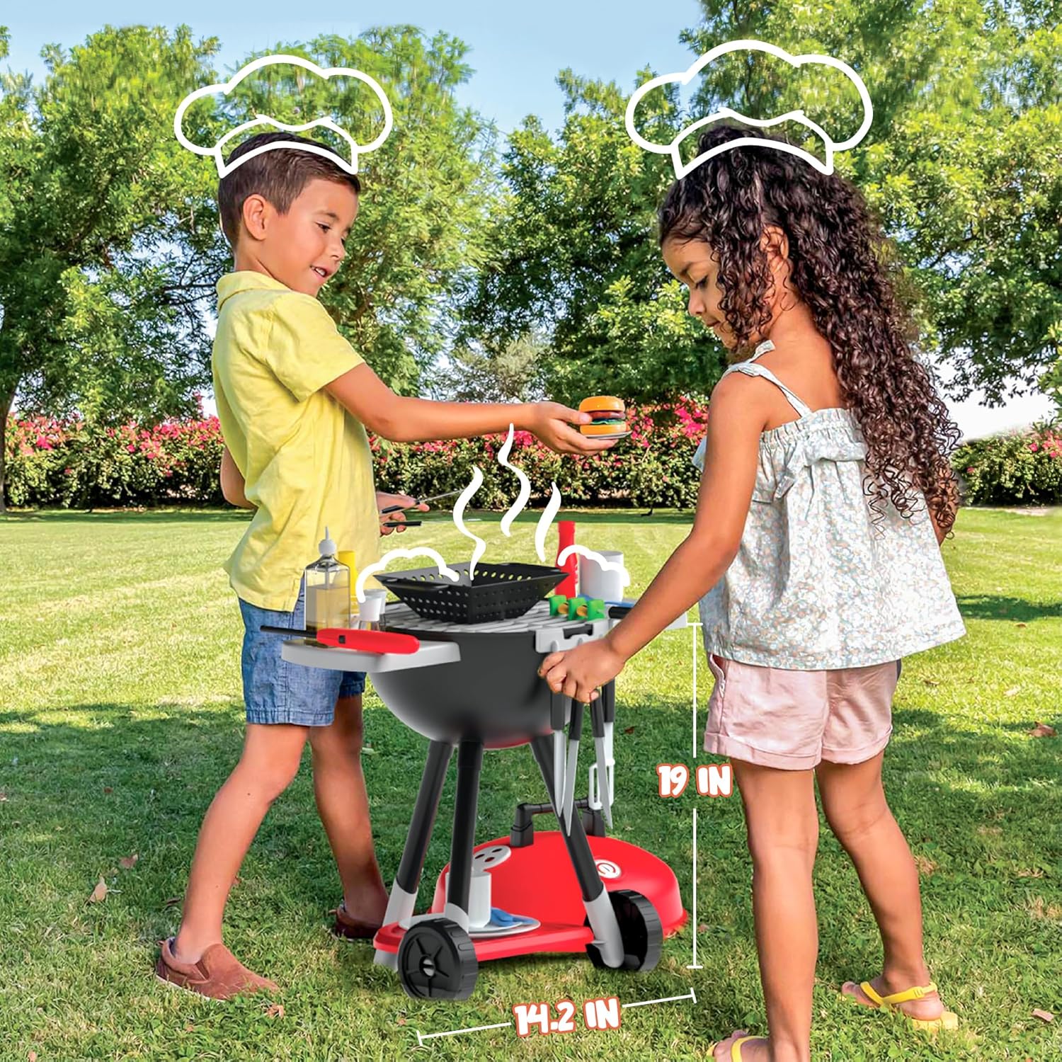 34 Delige Keuken Speelgoed Set met BBQ Grill en Kookaccessoires | Interactief Kinder BBQ Speelset voor Kinderen 3+ | Kerst- en Verjaardagscadeau voor Jongens en Meisjes