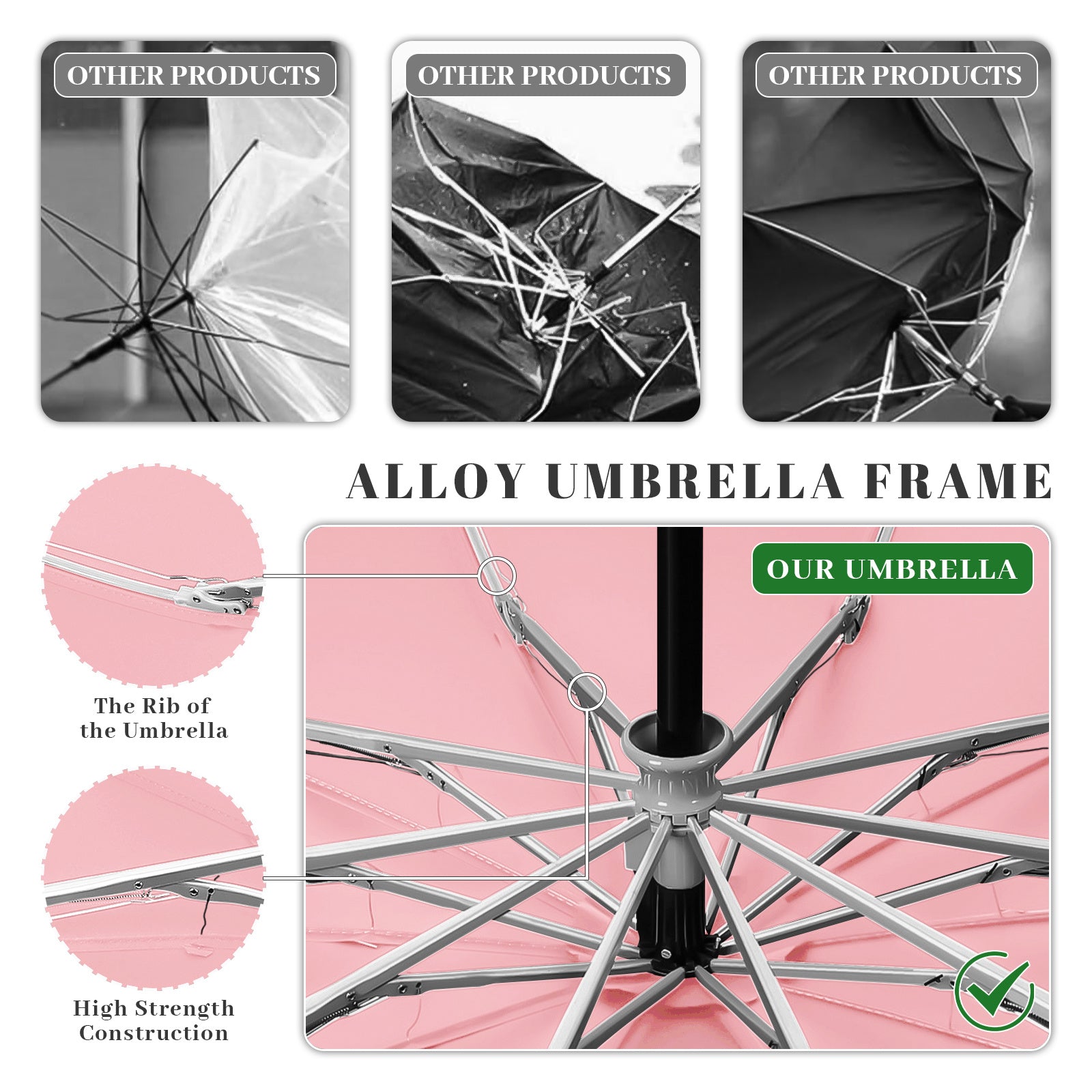 Rainstar automatische paraplu | Omkeerbare sluiting, 10 metalen baleinen, unisex ontwerp, 105 cm