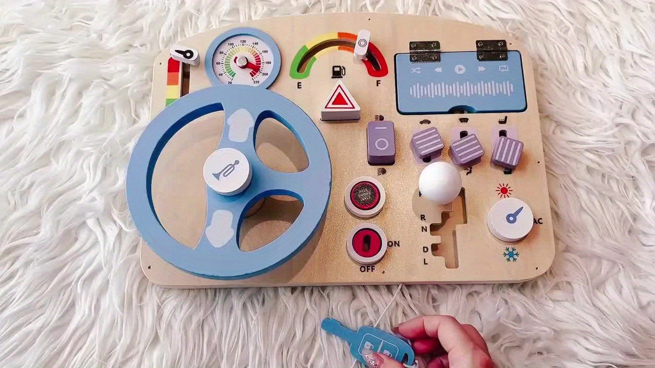 Houten Busy Board met Stuur | Educatief Speelgoed voor Jongens en Meisjes