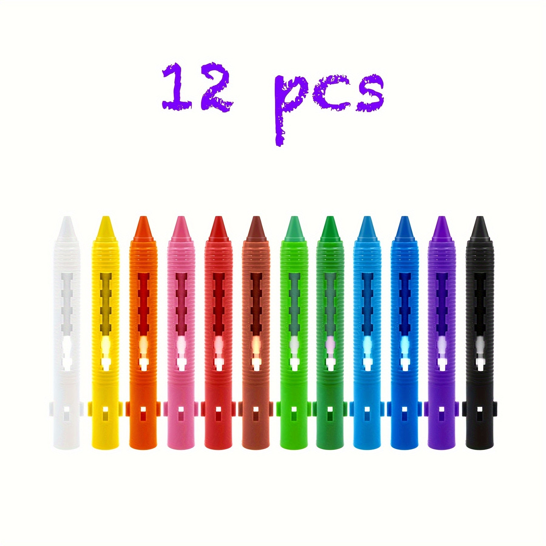 12 Stuks Badkrijt Set | Wasbare & Eenvoudig Schoon te Maken | Kleurige Bad Markers voor Bad Speelplezier