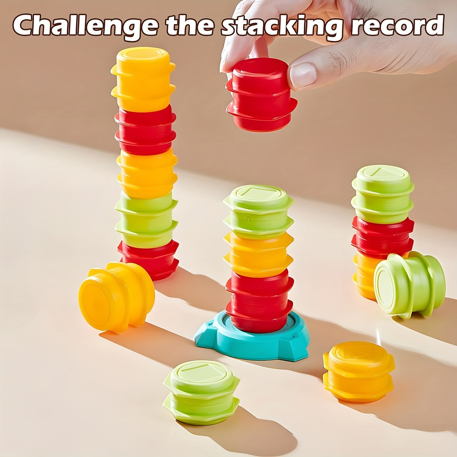 Engineer Vorkheftruck Transport Spel voor Kinderen vanaf 3 Jaar - Educatief Stapelspel voor Peuters en Kleuters - Cadeau voor Fijne Motoriek en Logica