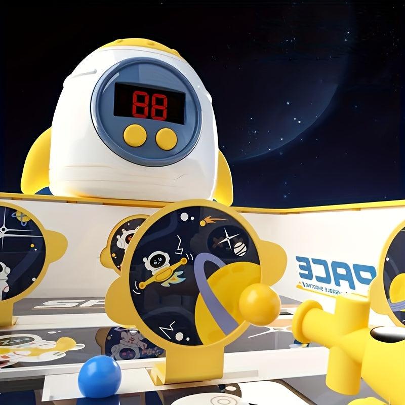 Knikkerschietspel console | Puzzelspel, interactieve desktop met obstakels, doelen schieten, scorebord, licht |en geluidseffecten, ruimteavontuur schiettafel.