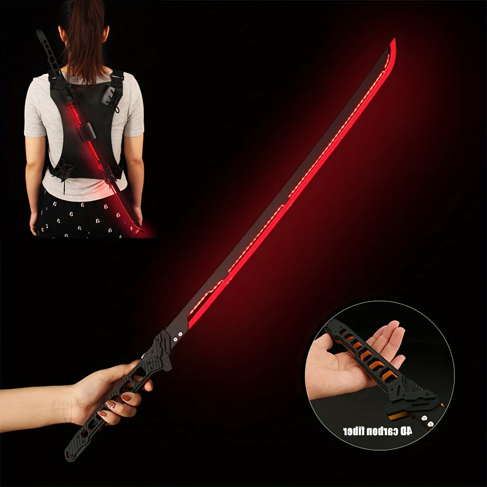 2 Stuks Sci-Fi Cyberpunk Gloeiende Samoeraizwaarden, Oplaadbare Acryl LED Modellen, Halloween Decoratie, Imitatie Wapenmodellen Collectie Voor Games