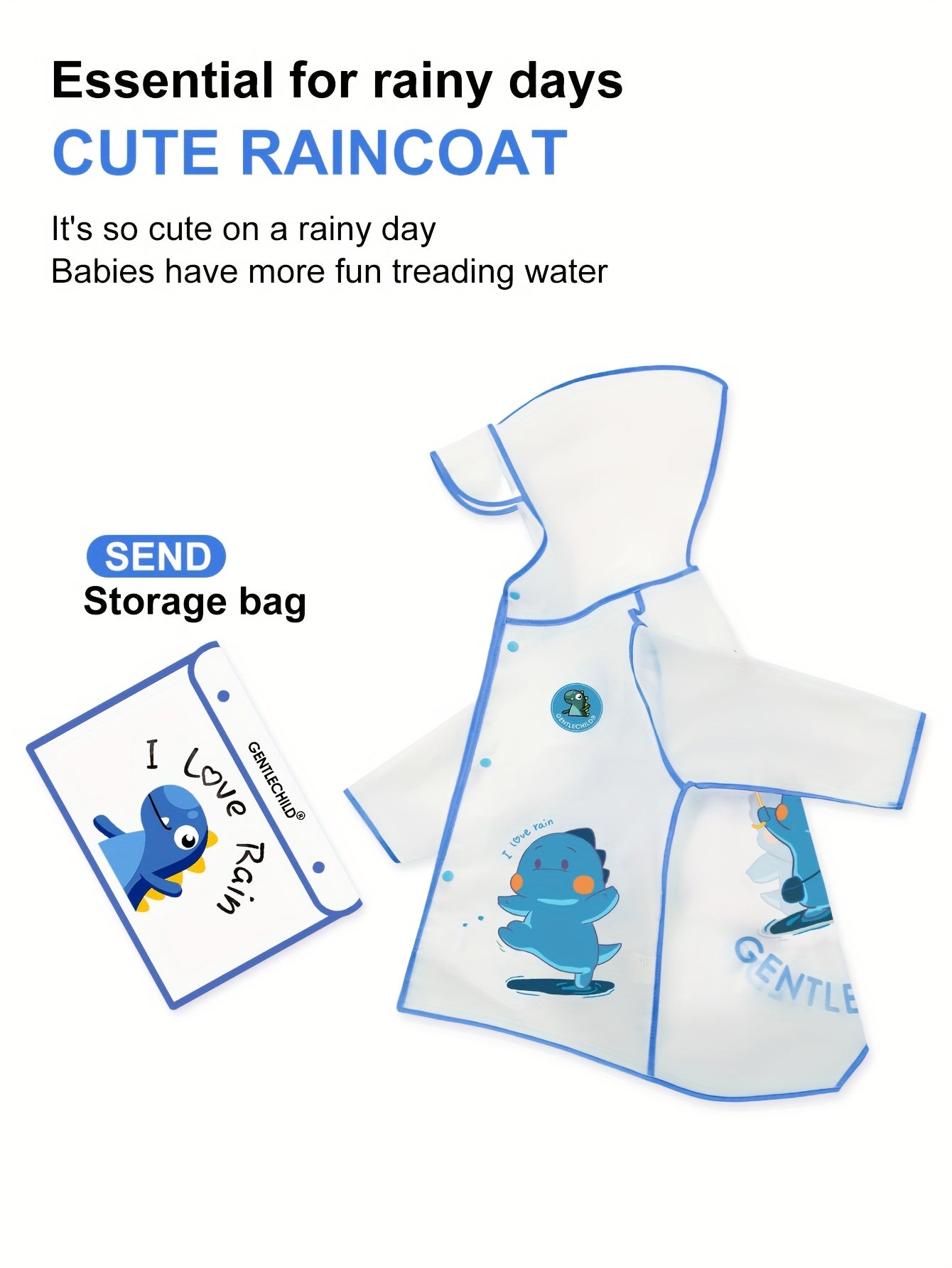 Waterdichte Regenjas met Capuchon voor Kinderen vanaf 3 Jaar - Lichtgewicht Regenponcho voor Jongens en Meisjes - Winddichte Buitenkleding voor Alle Seizoenen