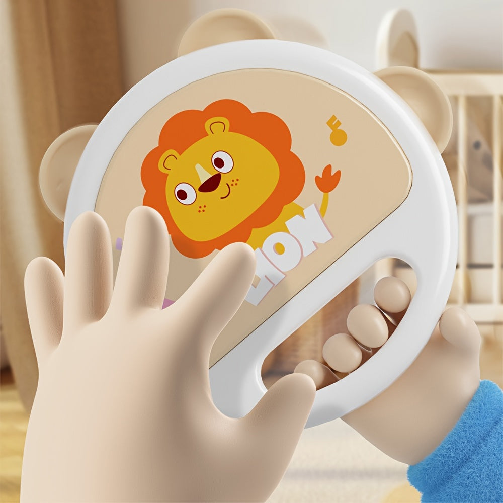 Adorable Leeuw Cartoon Rammelaar & Handtrommel Speelgoed | Ideaal voor Baby's Gripkrachttraining | Perfect voor Halloween & Kerstcadeaus