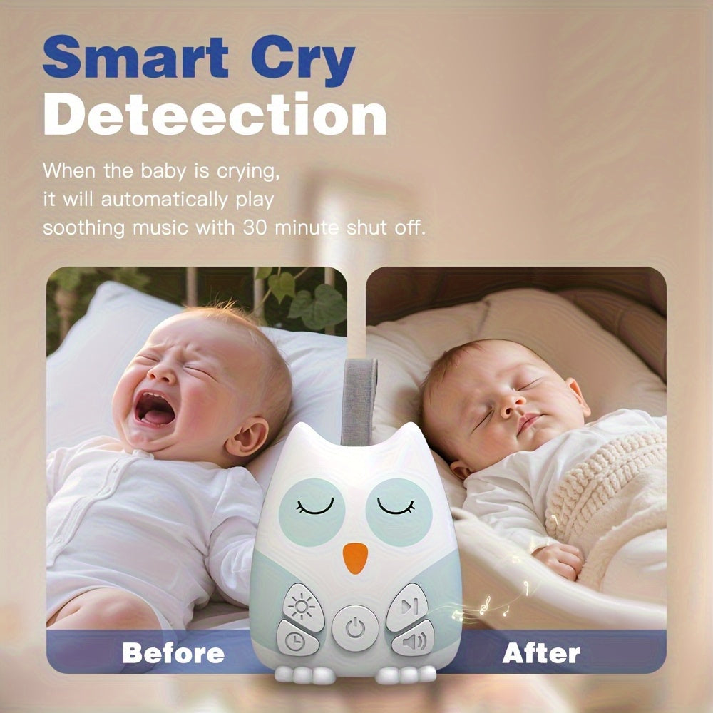 Oplaadbare Witte Ruis Machine met Nachtlampje voor Baby's, Kinderen en Volwassenen - Draagbare Uil Slaaphulp met 15 Geluiden - Ideaal voor Thuis, Kantoor en Reizen