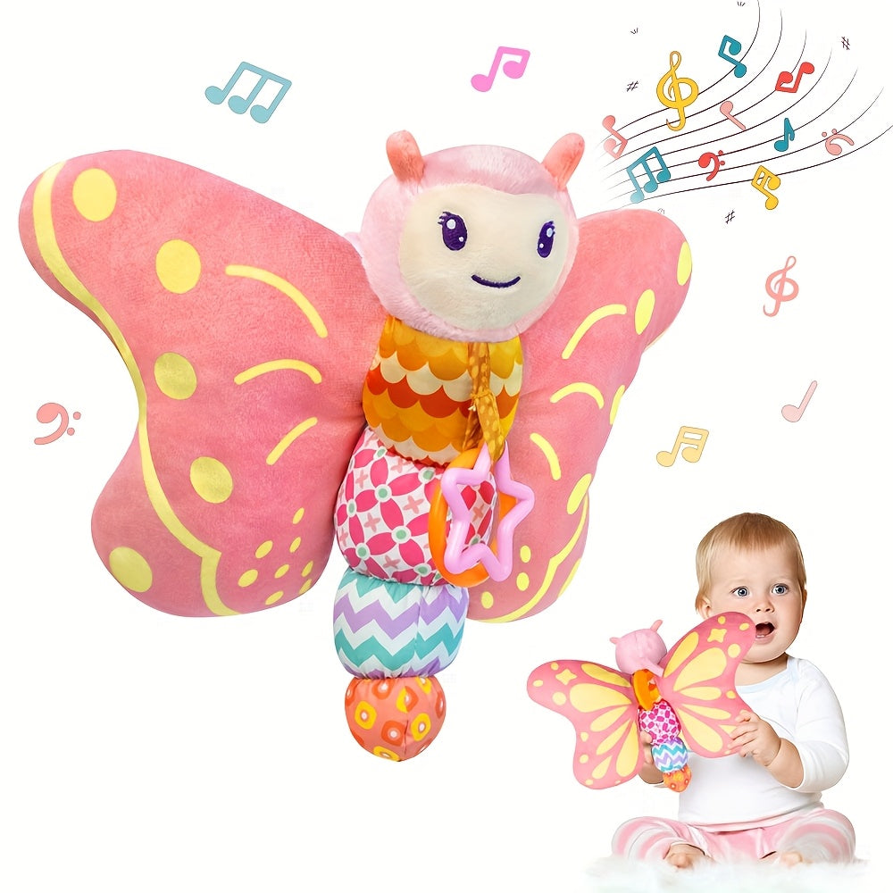 Interactieve Pluche Vlinder Speelgoed voor Baby's - Muzikale Sensorische Knuffel voor Tummy Time - Vroeg Ontwikkelingsspeelgoed Jongens en Meisjes