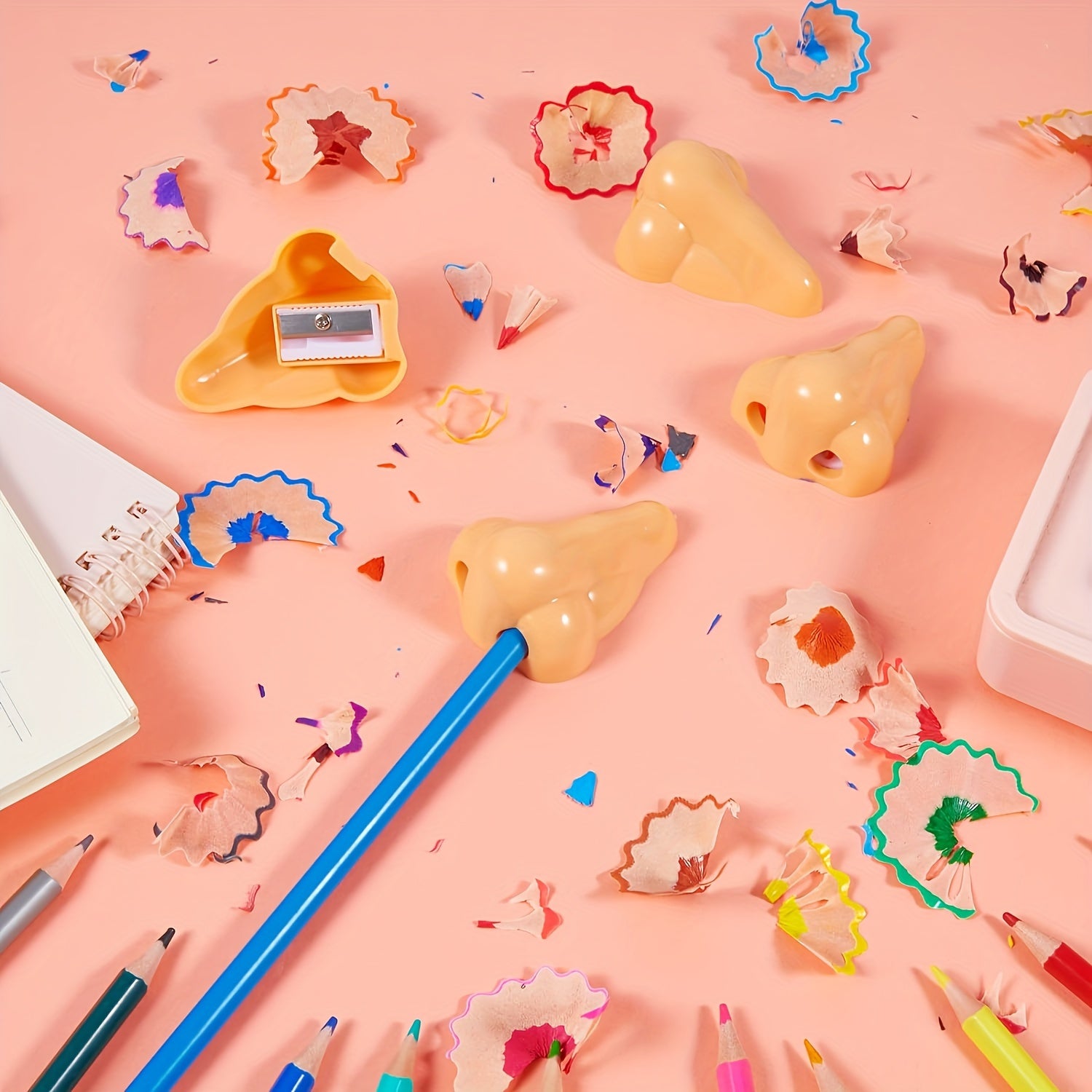 2x Grapige Neus Puntenslijpers | Schoolspullen & Cadeau Jongens Meisjes
