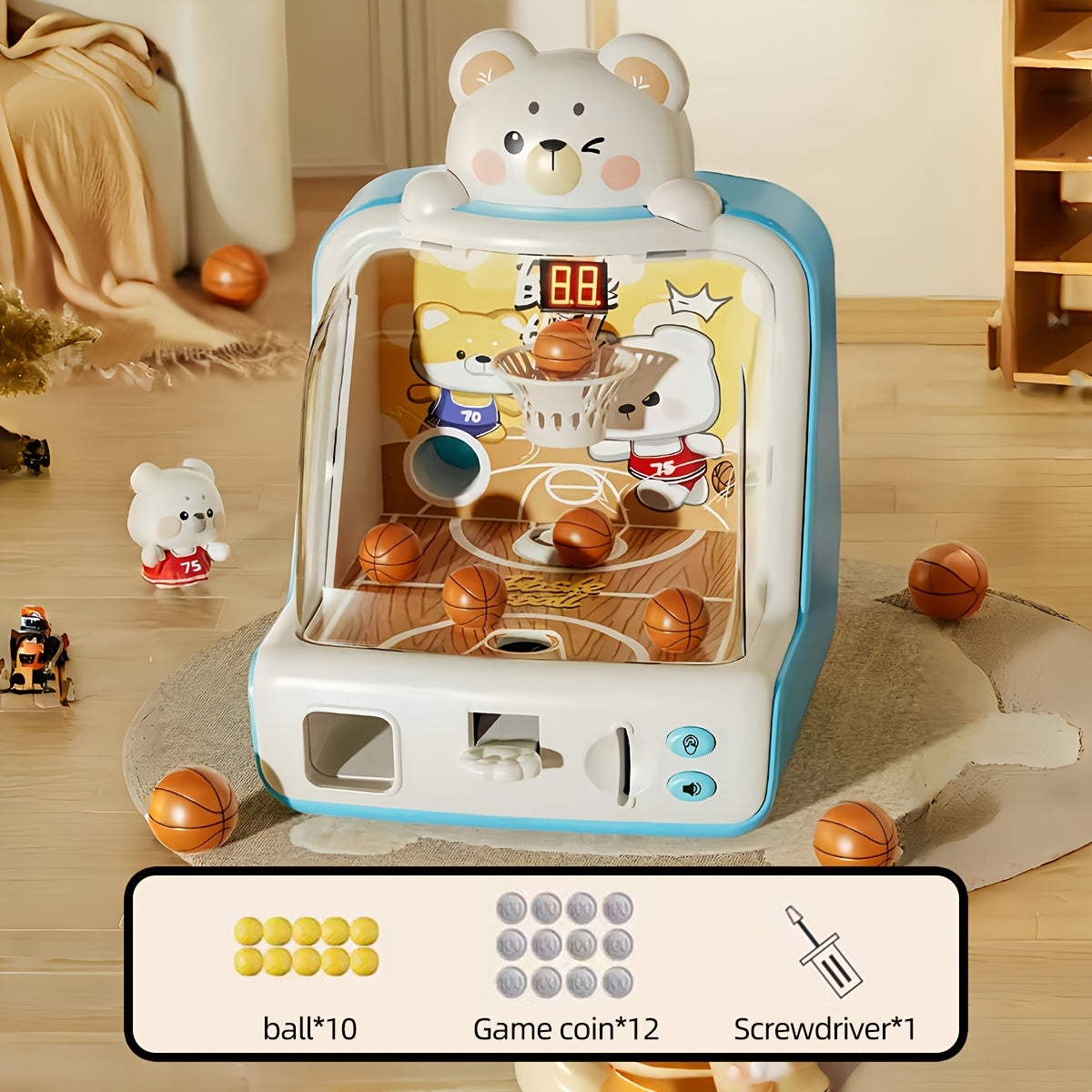 Interactief Automatisch Basketbalspel | Multiplayer Plezier, Ideaal Cadeau voor Kinderen