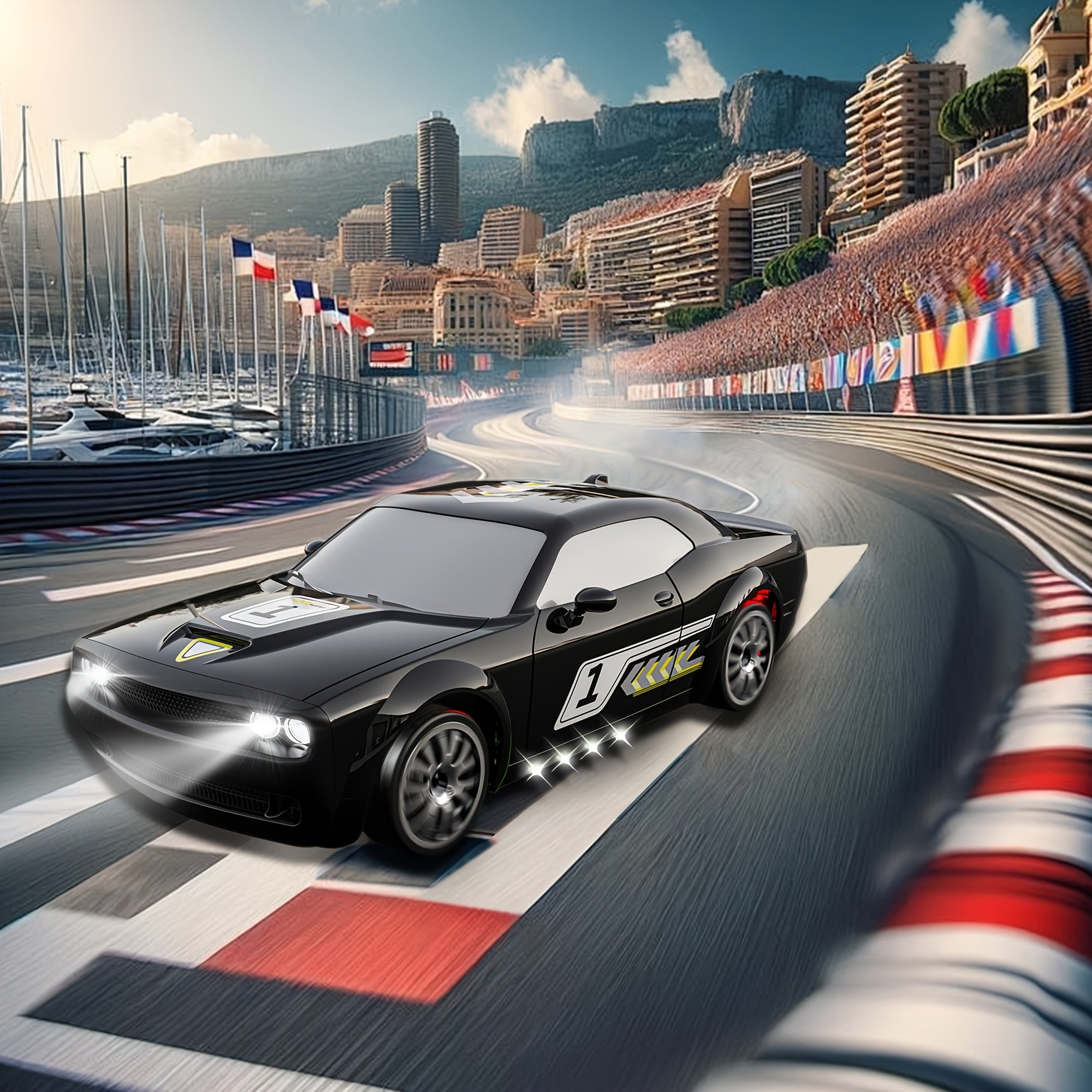 Mini 4WD RC Auto – Drift Racewagen met Lichten, Type-C Opladen, Cadeau 3+