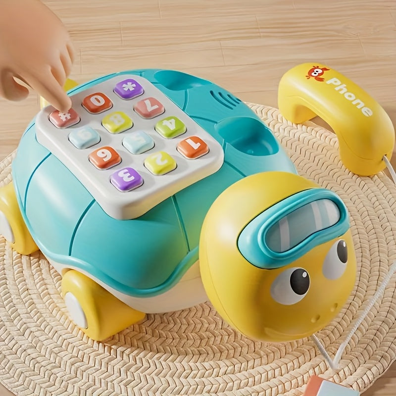 Muzikale Speelgoedtelefoon voor Baby en Peuter - Educatief Schildpad Speeltje met Licht en Geluid voor Jongens en Meisjes - Eerste Telefoon voor Kinderen vanaf 1 Jaar