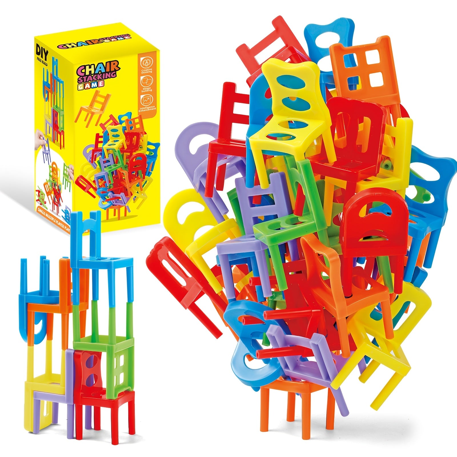 Stapelstoelen Spel | Interactief Familiespel, Perfect Cadeau voor Kerst, Thanksgiving & Nieuwjaar