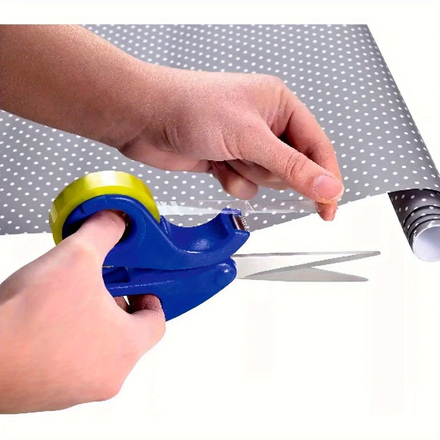 2-in-1 Schaar met Plakbandhouder - Handige Cadeaupapier Snijder voor Kantoor, Knutselen en Inpakken - Duurzaam Metalen Ontwerp