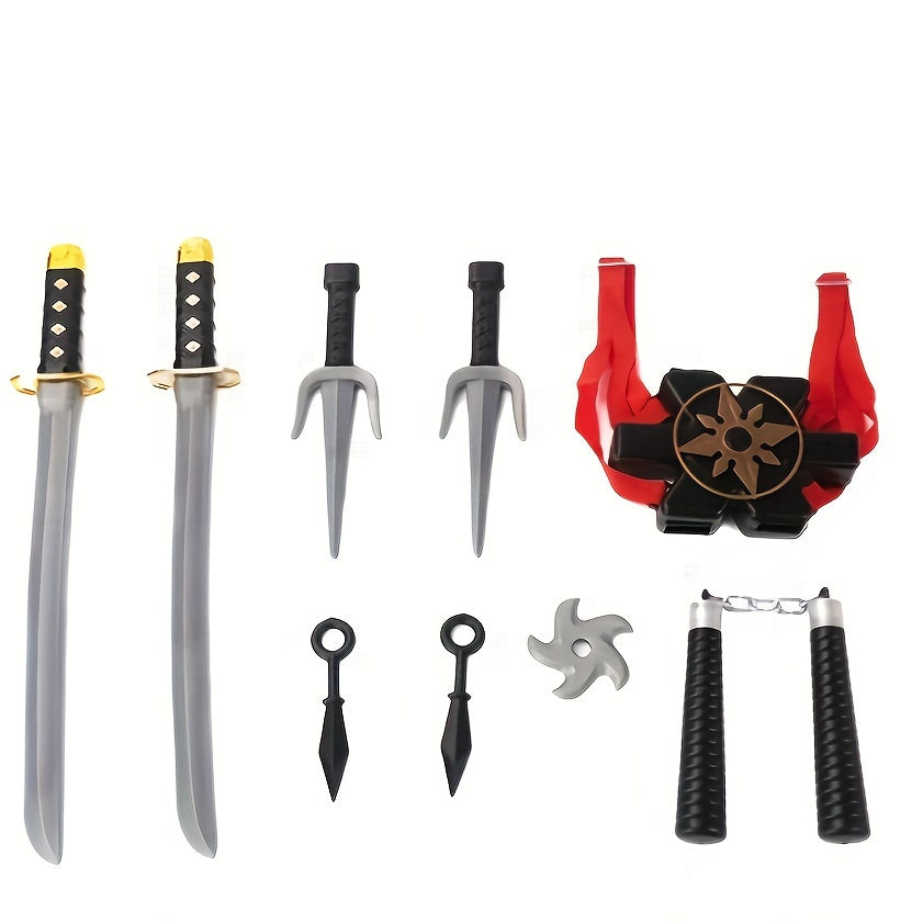 Martial Arts Speelgoedset | Dubbel Zwaard, Nunchucks & Dart Cosplay Set voor Kinderen – Perfect voor Rollenspel & Verkleedfeestjes