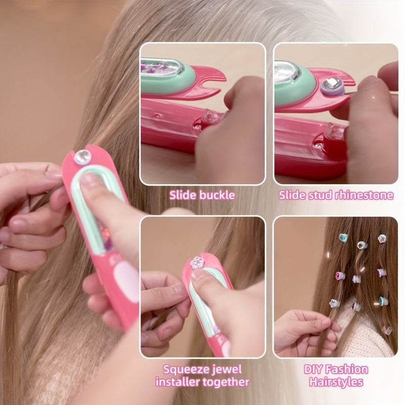 Haarstempel voor Meisjes - Haarjuwelen Set met Herbruikbare Diamanten, Creatieve Haarstyling Tool, Verjaardagscadeau