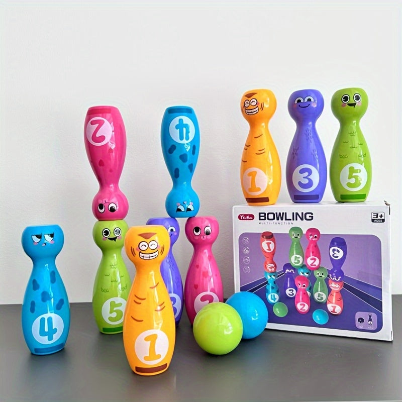 12-delige Bowling Set voor Kinderen met Vrolijke Prints – Indoor & Outdoor Speelgoed