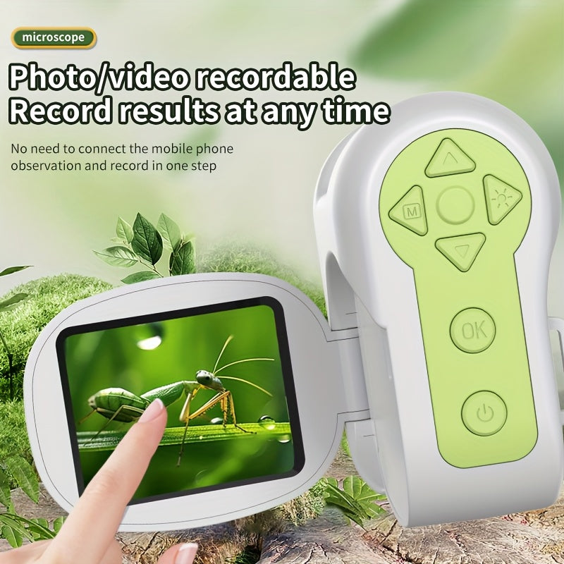 Draagbare Digitale Microscoop | 100-1600X Zoom | 2β Scherm | LED Verlichting | Foto & Video Functie | Oplaadbaar