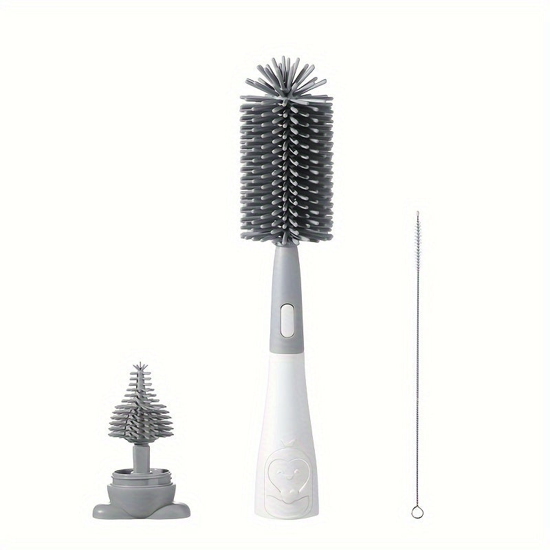 Pinguïn siliconen flessenborstelset | Borstel voor speen en rietjesflessen, reiniger voor bekers