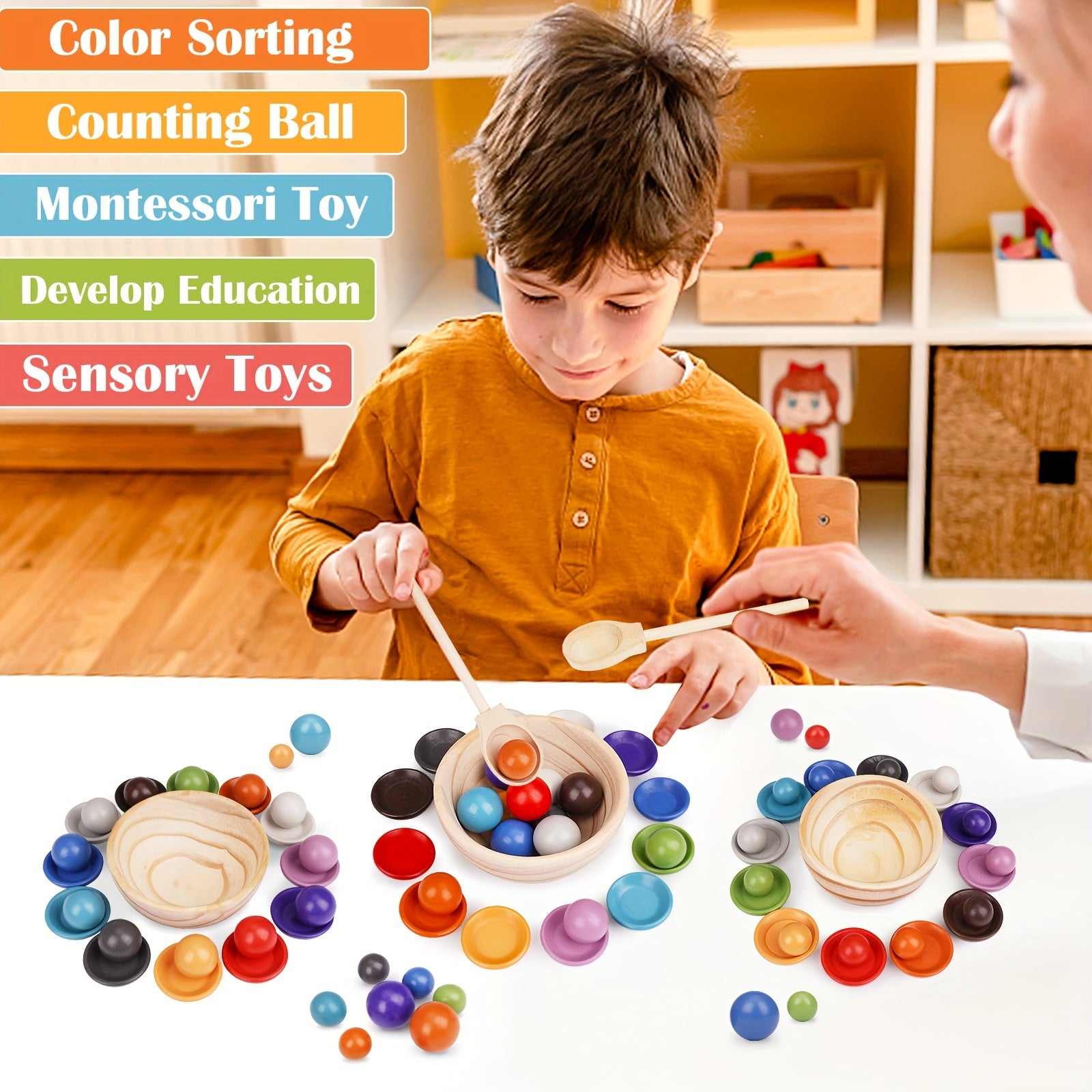 Kleurensorteer Balspeelgoed | Educatief Motoriekspel voor Kinderen (3-6 Jaar)