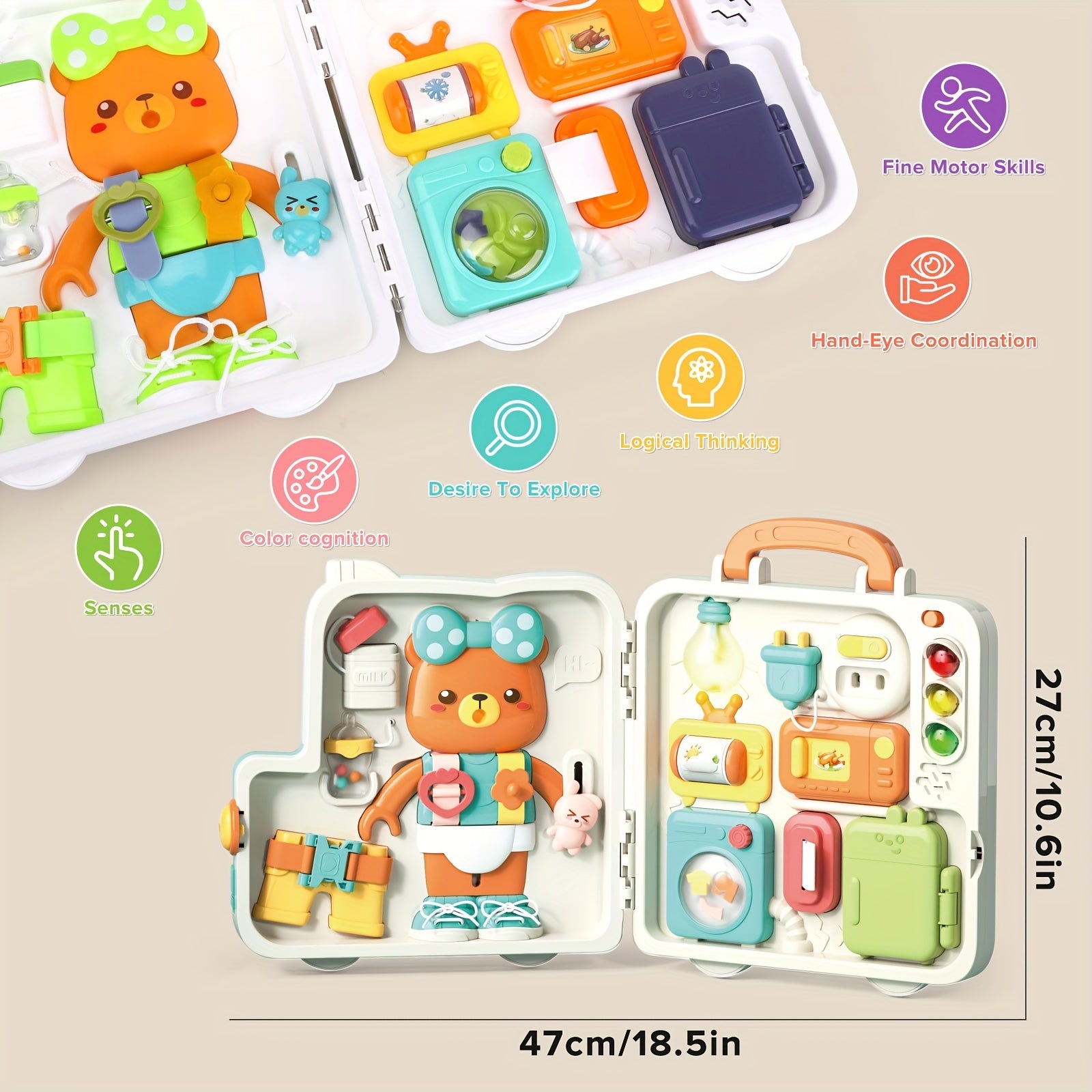 Interactieve Busy Board | Educatief speelgoed 1-3 jaar, ideaal cadeau