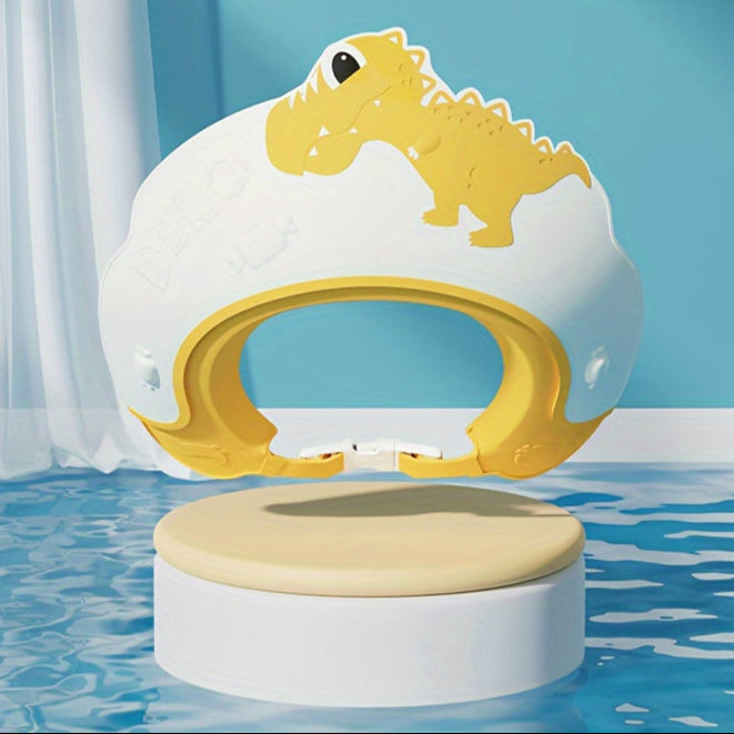 Douchkap met Dino Ontwerp, Plastic Waterdichte Shampoo Barrière, Niet Lekken, Comfortabele Pasvorm met Oorbescherming voor Kinderen tot 6 Jaar