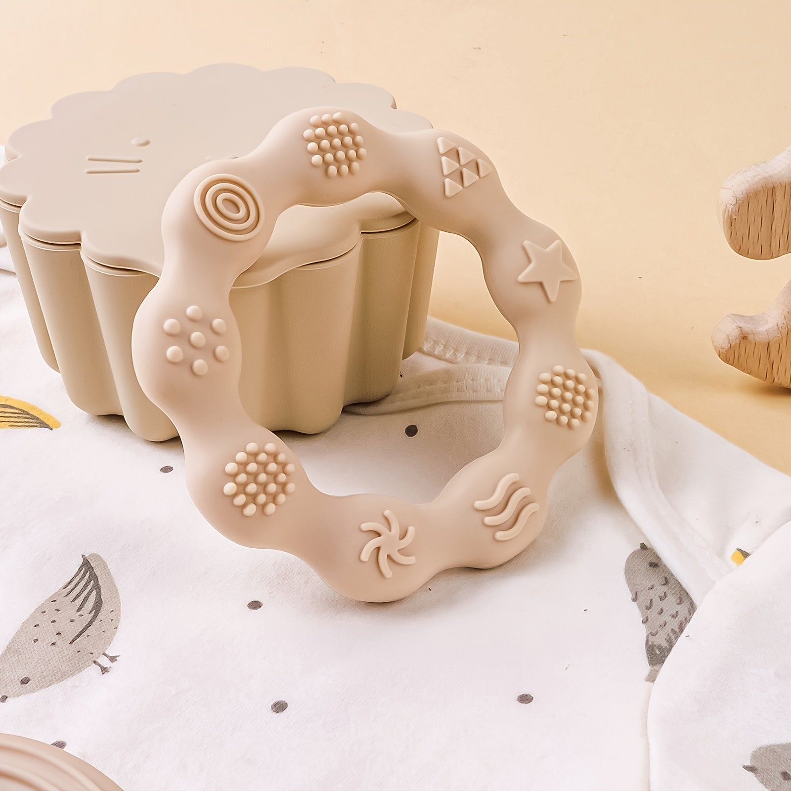 Siliconen Bijtring Ring | BPA Vrije Zachte en Getextureerde Bijtspeeltjes voor Baby’s 0 tot 2 Jaar