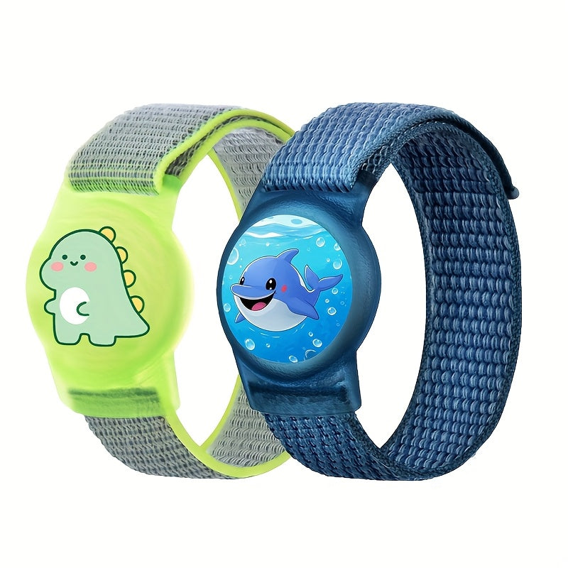 2 stuks AirTag armbandjes | Zachte ademende nylon band, unisex, meerdere kleuren, houder niet inbegrepen