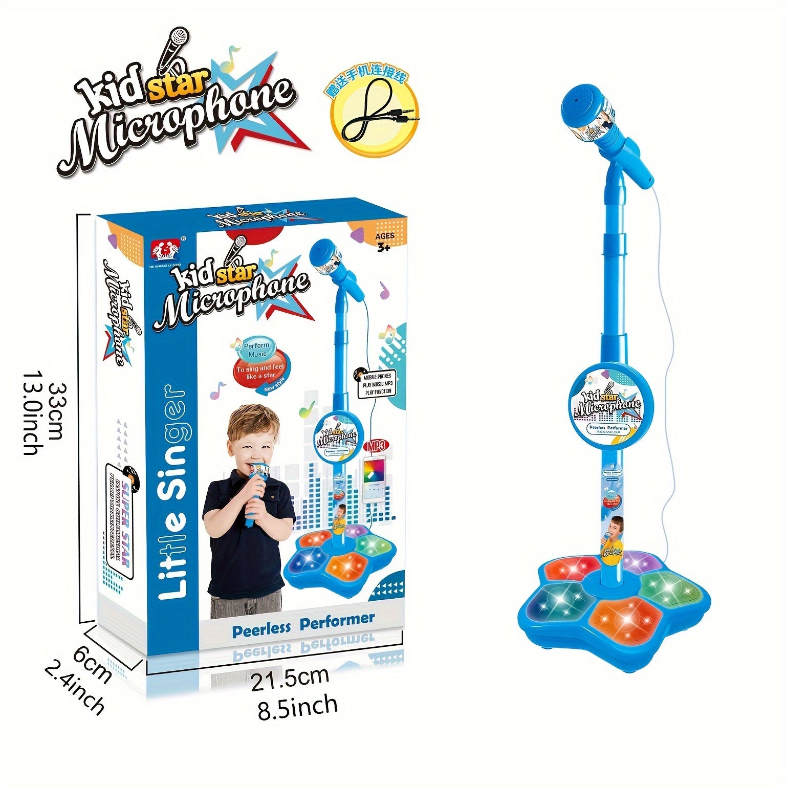 Kinder Microfoon met Statief | Muziek Karaoke Speelgoed met Educatieve Functie – Leuk Cadeau voor Verjaardagen & Feestjes