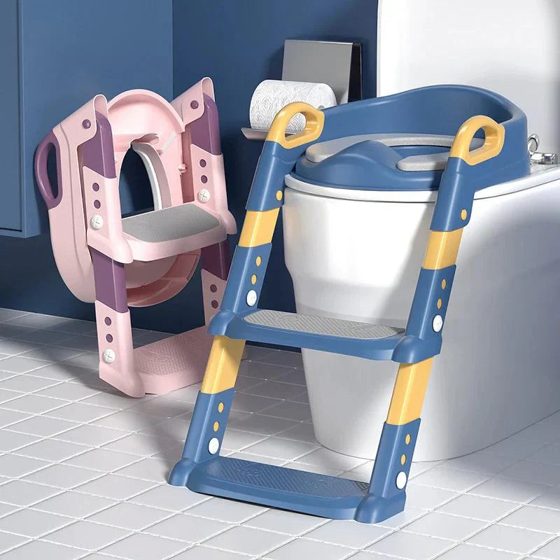 Verstelbare Toiletzitting Pad | Potty Training Zitting met Stapladder met Grip Handvatten voor Peuters