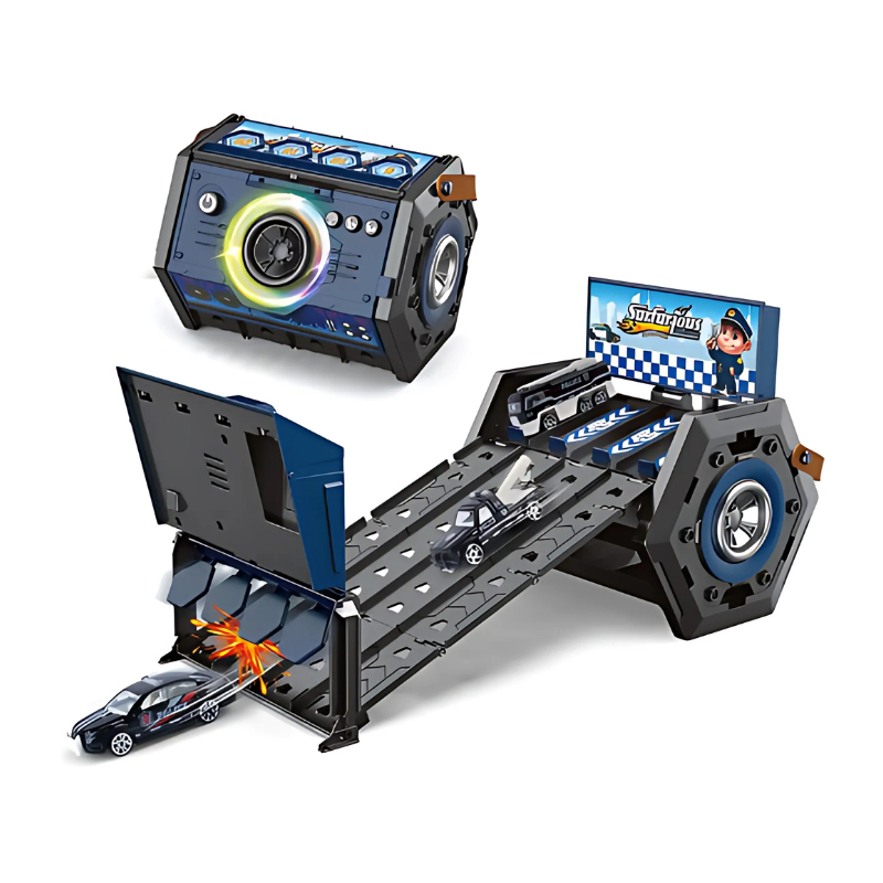 Draagbare racebaan met licht en muziek