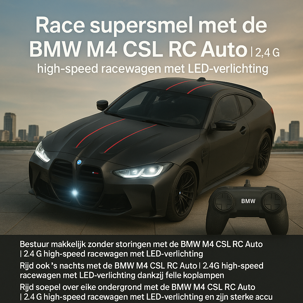 BMW M4 CSL RC Auto | 2.4G high-speed racewagen met LED-verlichting