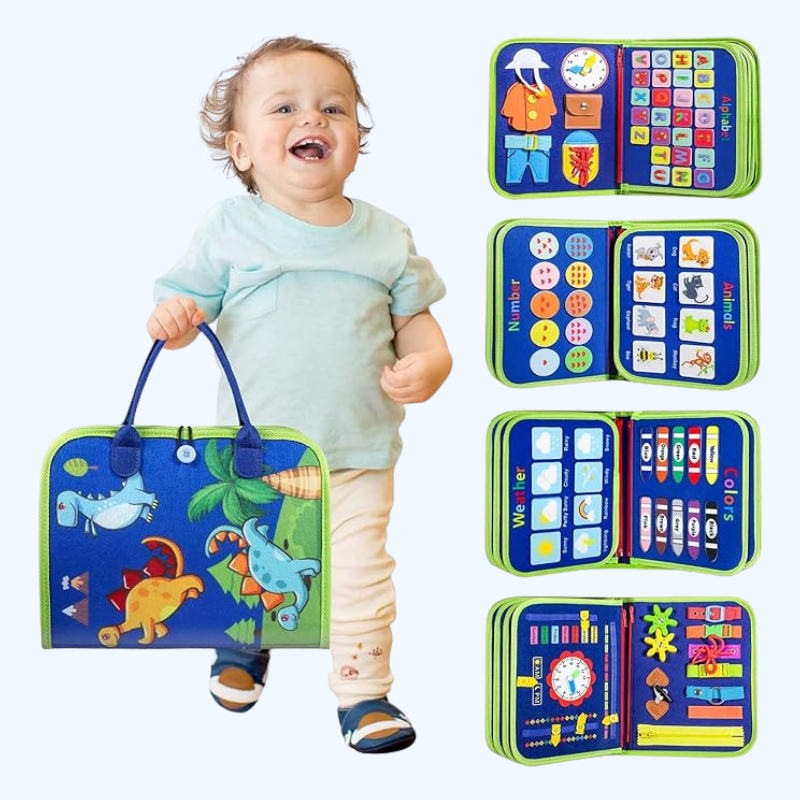 Peuter Drukbord Montessori Speelgoed | Activiteiten Educatief Sensorisch Drukboek voor Kinderen van 2-4 Jaar