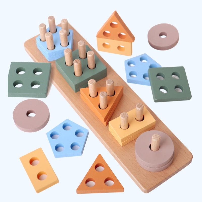 Montessori Houten Geometrische Stapelaar