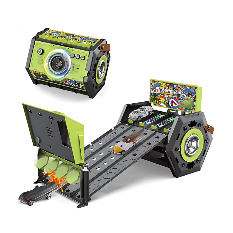 Draagbare racebaan met licht en muziek