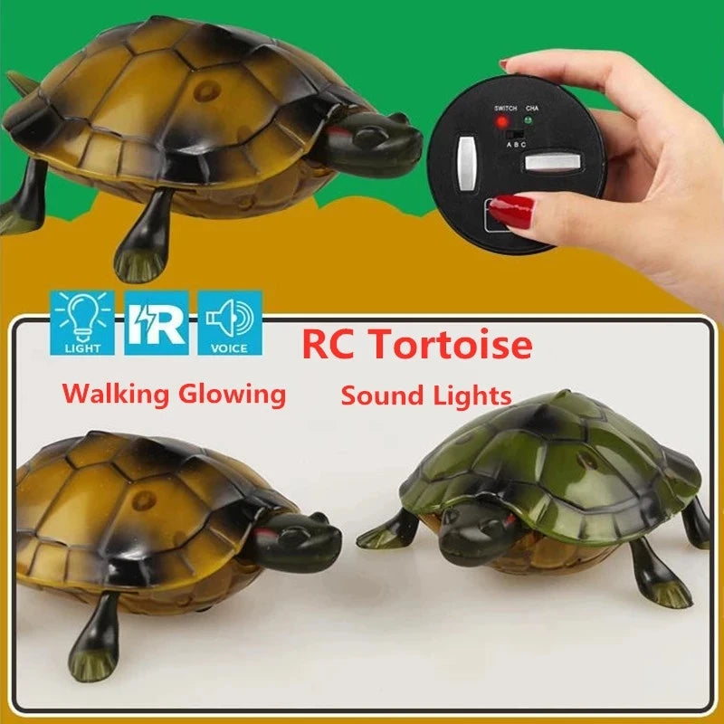 Grappige Grap Dierenhuisdier | Hoog Gesimuleerd Geluid Licht Lopende Schildpad Robot | RC Schildpad Dier Speelgoed Cadeau