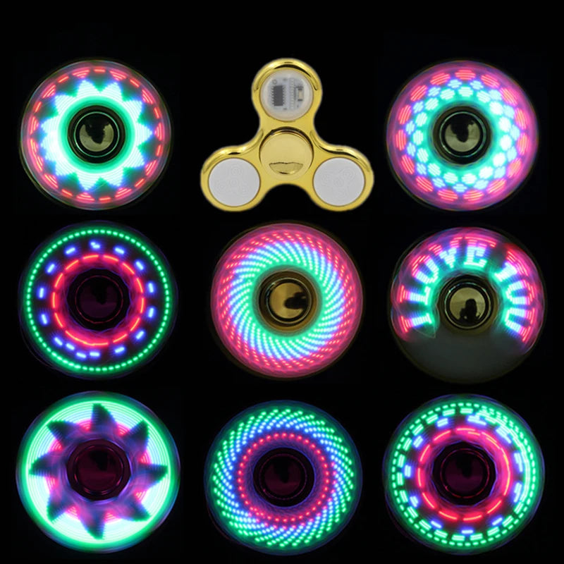 LED draaischijf 6 kleuren - Verlichte fidget spinner in het donker, stressverlichtend speelgoed voor kinderen