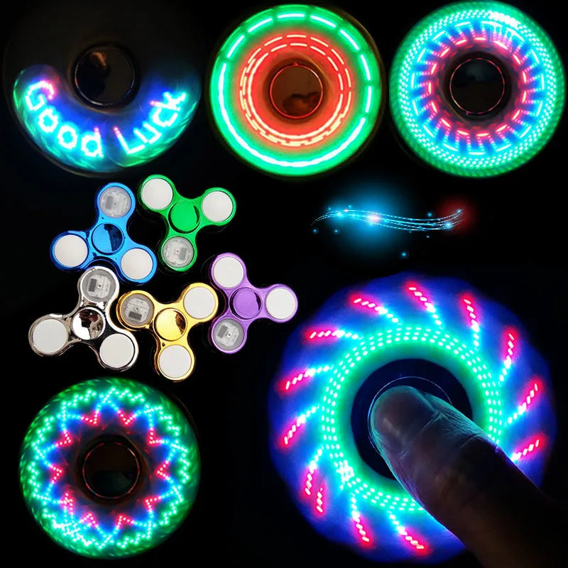 LED draaischijf 6 kleuren - Verlichte fidget spinner in het donker, stressverlichtend speelgoed voor kinderen