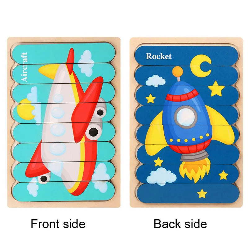 Houten Montessori Puzzels - 3D Dierenpuzzels voor Baby's en Peuters