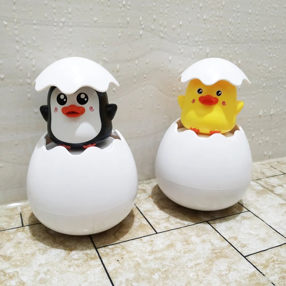 Baby Bad Speelgoed | Schattige Eend & Pinguïn Eiersproeier, Waterspeelgoed voor Douche & Zwemmen, Perfect Cadeau