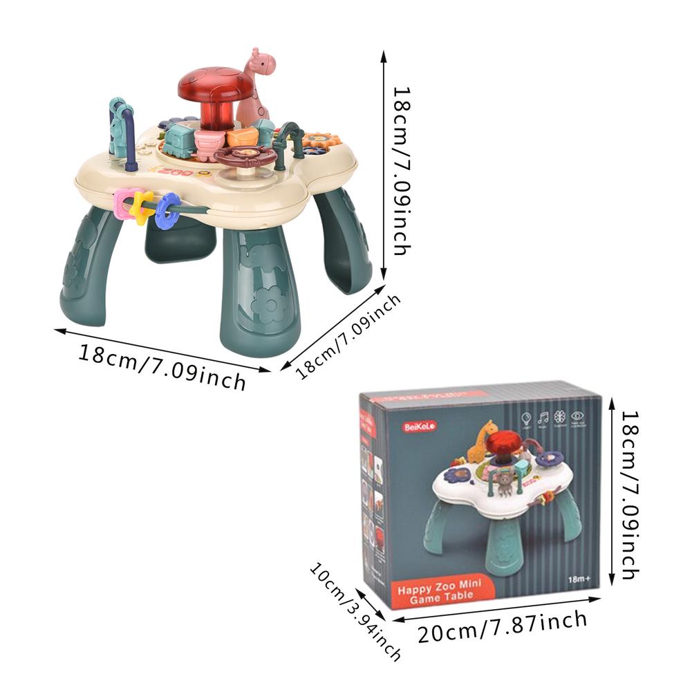 Play Time Activiteitentafel | Leuke treinen, paddenstoelen, dieren, kleurrijke tandwielen, handrol – Vroeg educatief speelgoed voor jongens en meisjes vanaf 3 jaar