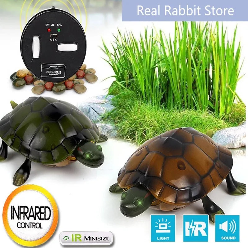 Grappige Grap Dierenhuisdier | Hoog Gesimuleerd Geluid Licht Lopende Schildpad Robot | RC Schildpad Dier Speelgoed Cadeau