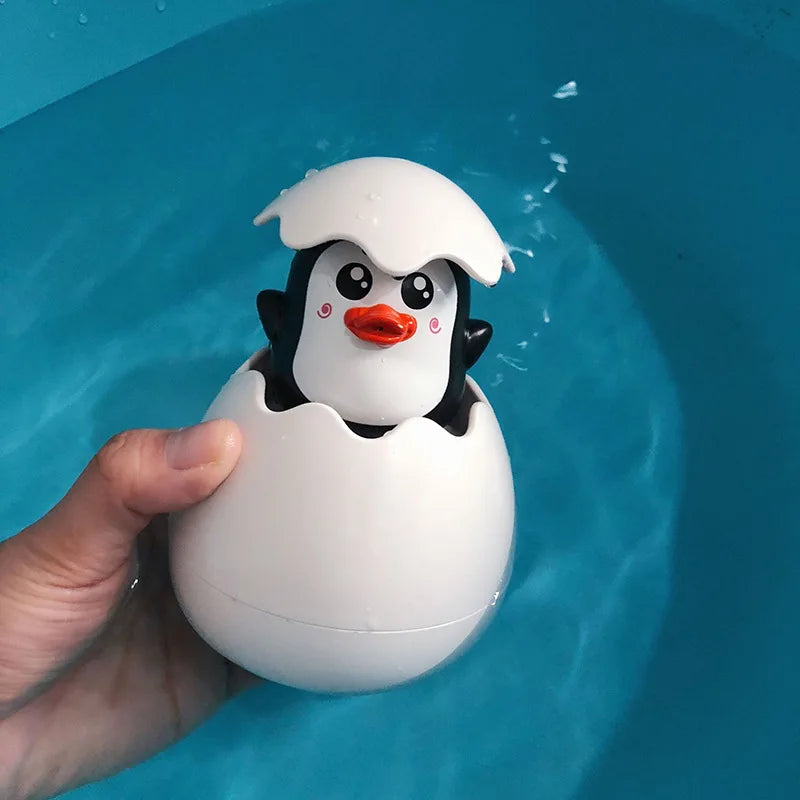 Baby Bad Speelgoed | Schattige Eend & Pinguïn Eiersproeier, Waterspeelgoed voor Douche & Zwemmen, Perfect Cadeau