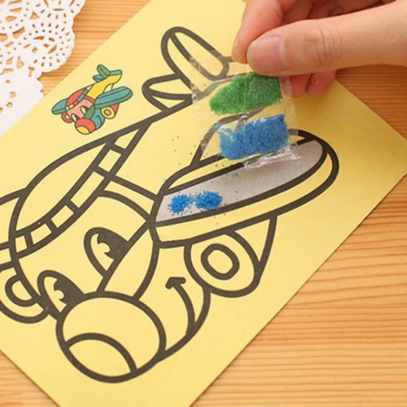 Creatieve DIY Zandtekening Set | Montessori Speelgoed voor Kinderen, Educatief Knutselwerk, Doodle Kleurzand Kunst Afbeeldingen