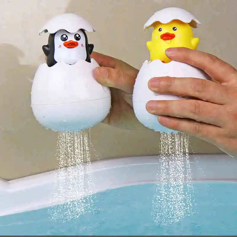 Baby Bad Speelgoed | Schattige Eend & Pinguïn Eiersproeier, Waterspeelgoed voor Douche & Zwemmen, Perfect Cadeau