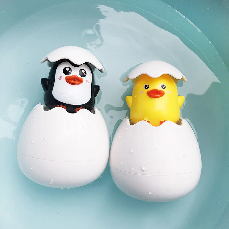 Baby Bad Speelgoed | Schattige Eend & Pinguïn Eiersproeier, Waterspeelgoed voor Douche & Zwemmen, Perfect Cadeau
