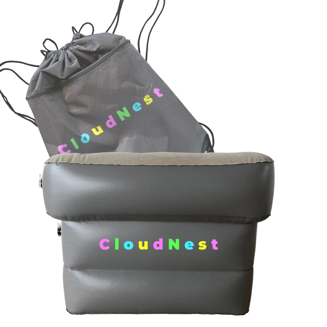 CloudNest Reiskussen voor Kinderen – Opblaasbare neksupport voor vliegtuig en auto