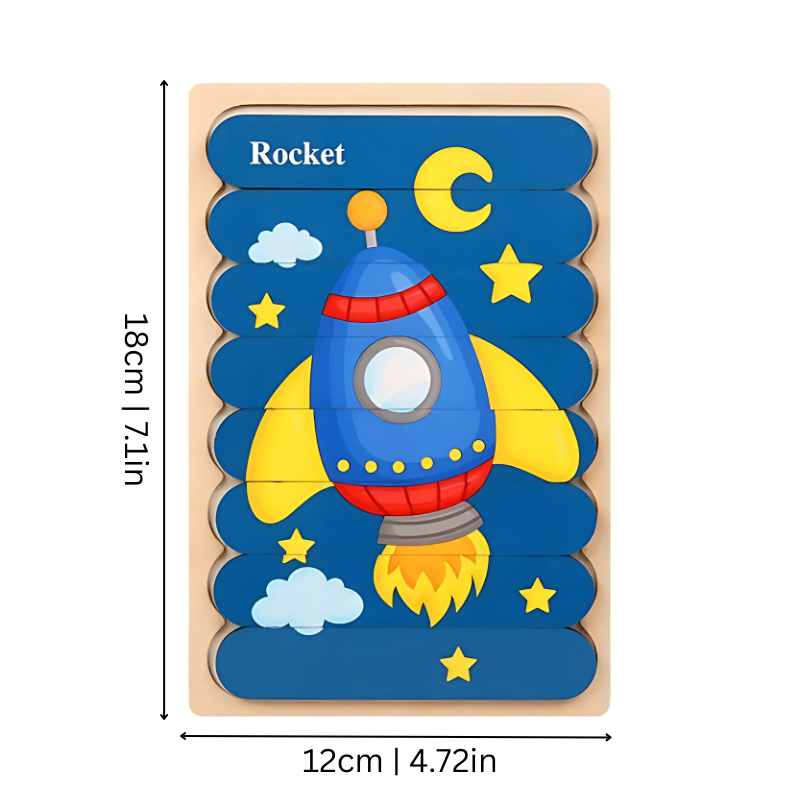 Houten Dierenpuzzel Set | Educatief Montessori Speelgoed – Vorm- & Dierherkenning voor Peuters